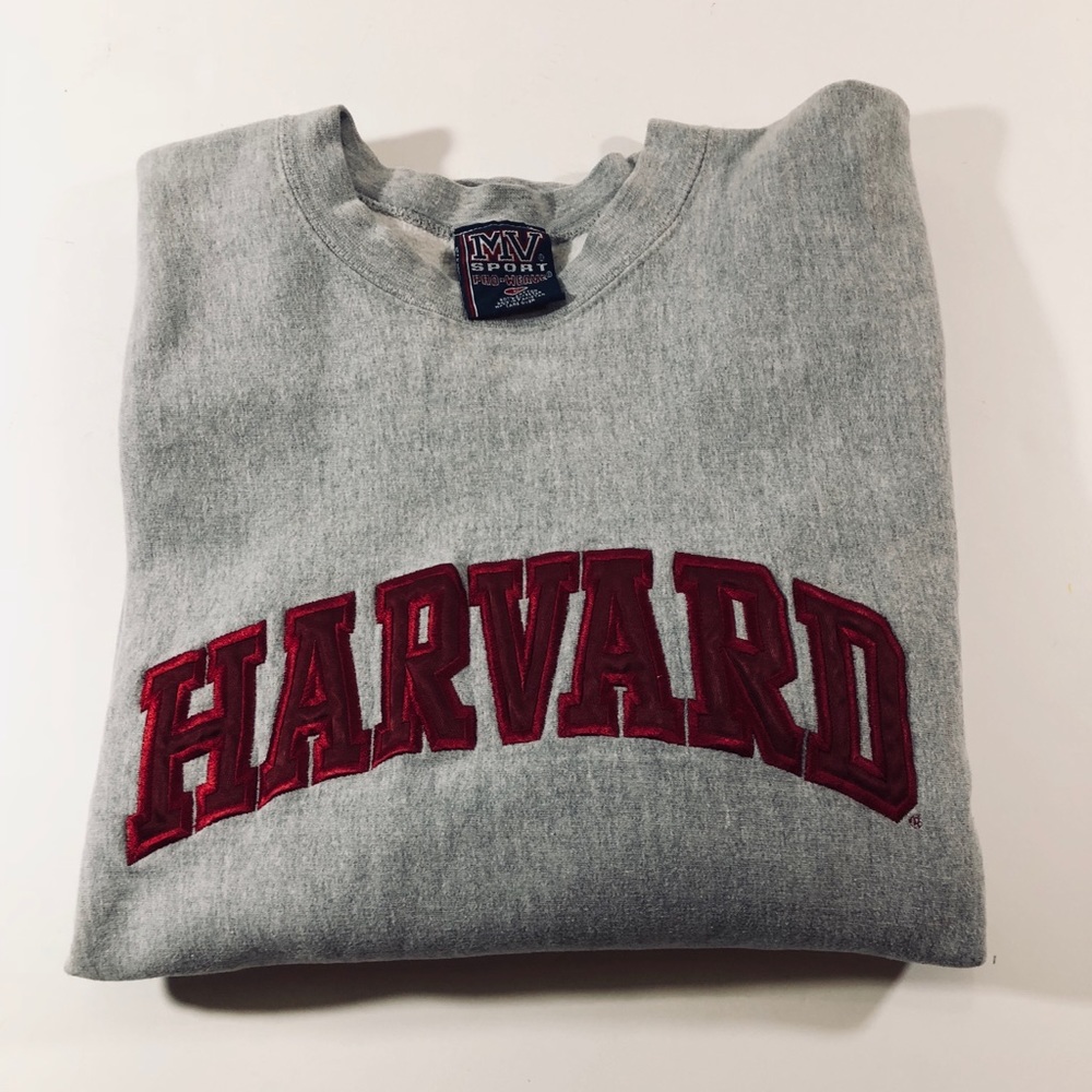 Harvard Crimson Reverse Weave Gray Sweatshirt Med